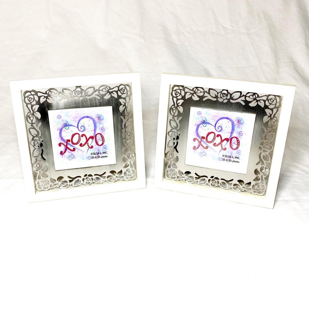 Silver Rose & Vine & Opalescent White Wood